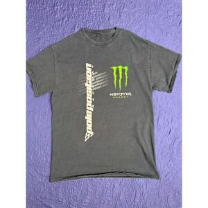 Monster Energy Pole Position Racing Graphic T-Shirt Mens Small Black Faded Tee